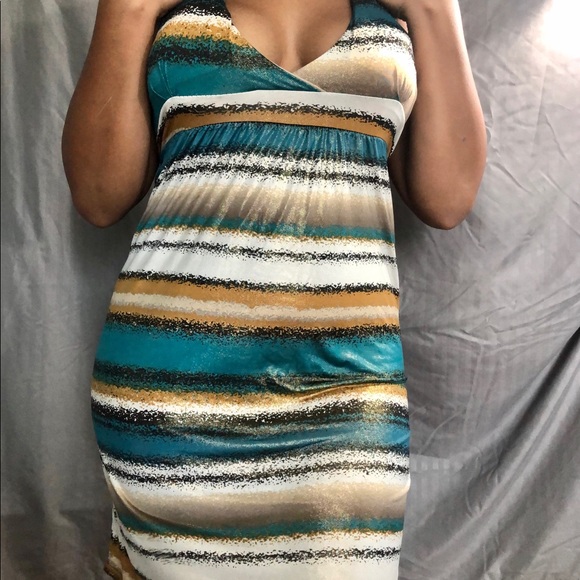 Horizontal striped casual dress - Picture 4 of 4